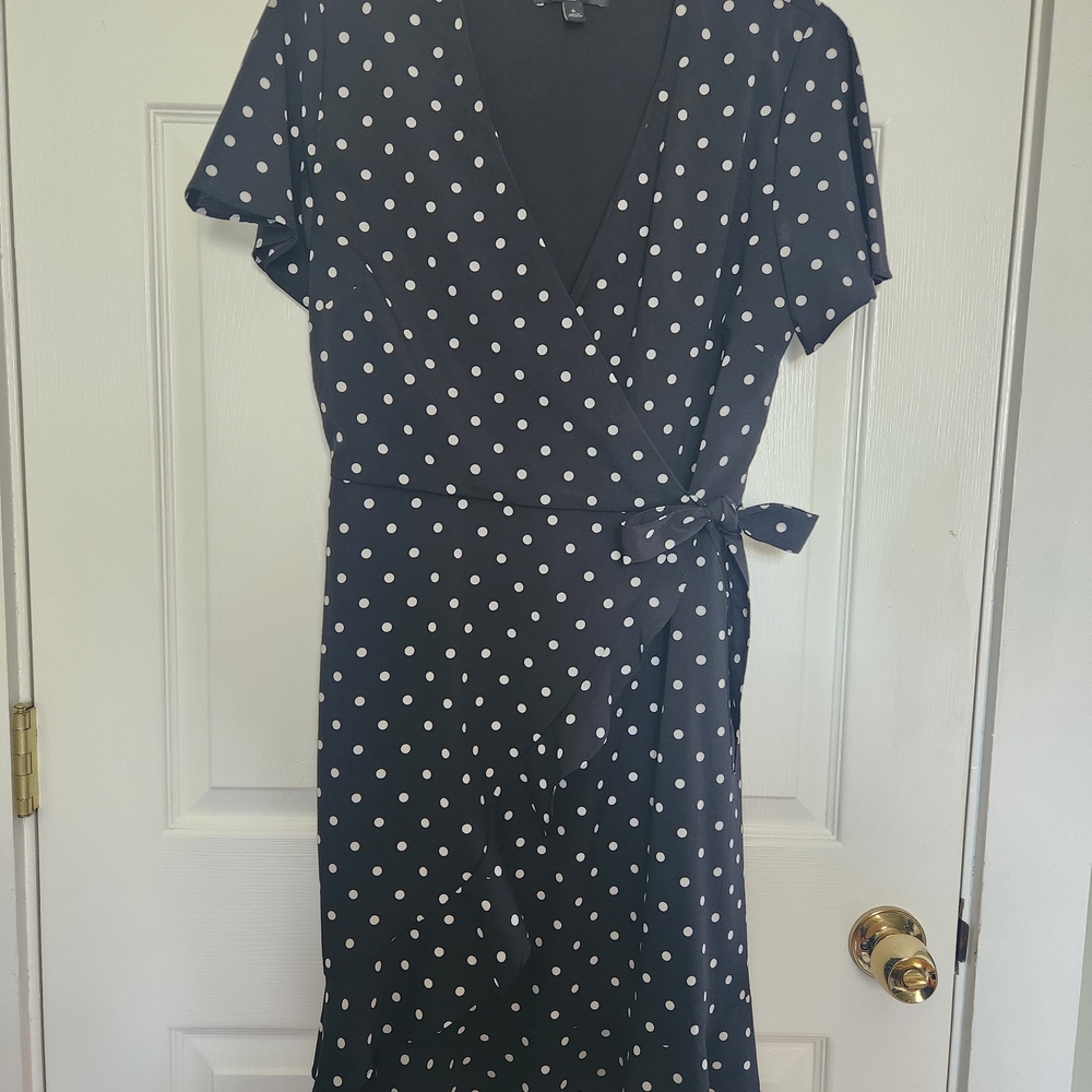 Banana Republic Factory Black and White Polka Dot Dress